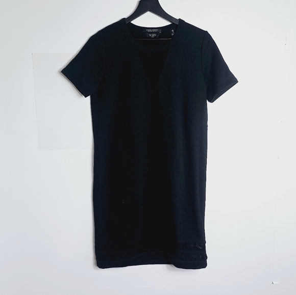 Scotch & Soda Short Sleeves Mesh Accents Black T-Shirt Women's Dress Size 2 - Picture 1 of 8